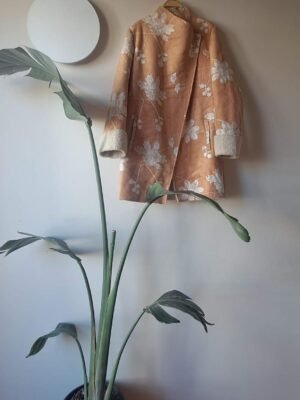 vintage suede jacket camel with fur lining