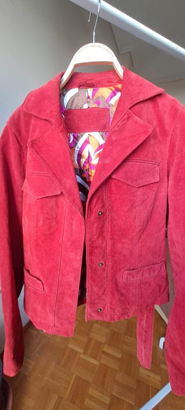 vintage red suede leather jacket - Image 3