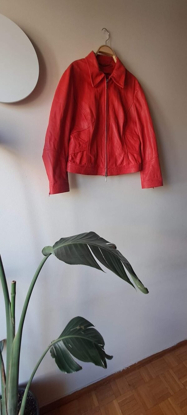vintage red leather jacket - Image 2