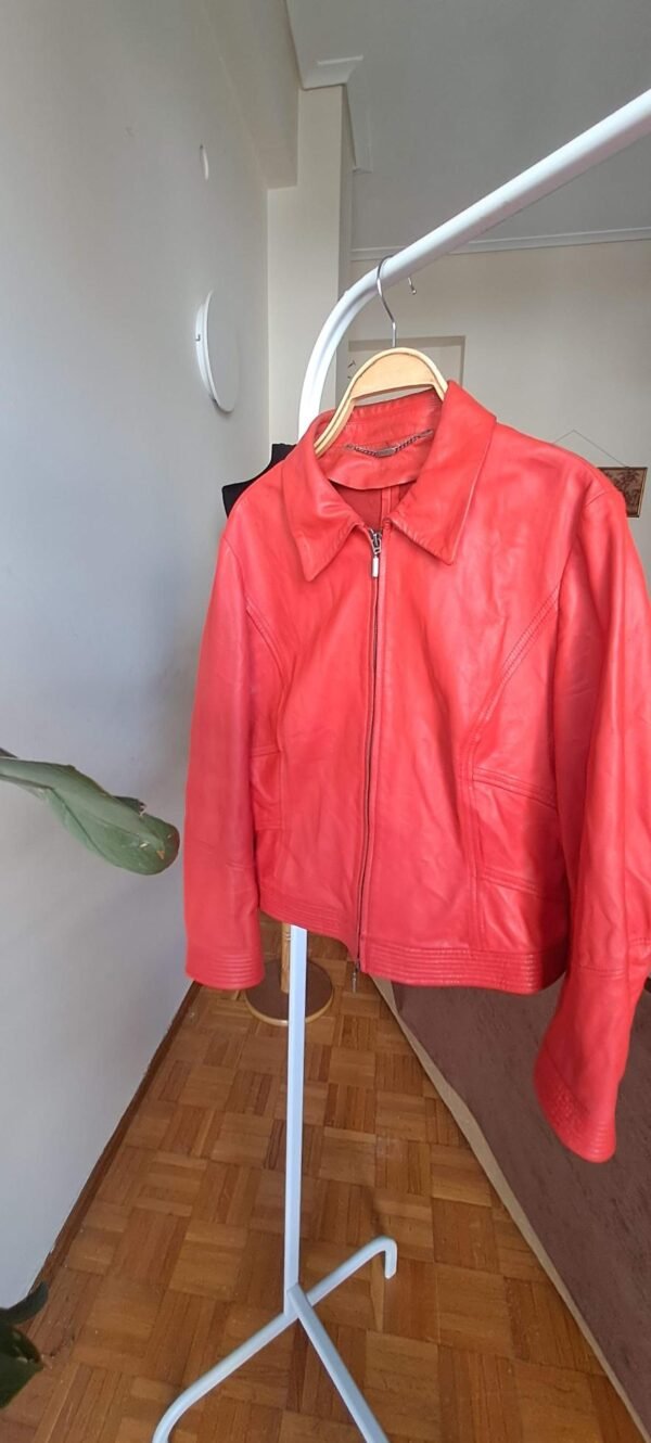 vintage red leather jacket - Image 3