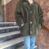 90's vintage olive green suede jaket