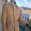 vintage beige leather suede sheepskin jacket