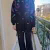 vintage leather suede parka jacket with patches and trooks