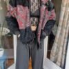 vintage leather suede aztec pattern bomber jacket