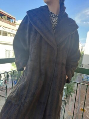 70's vintage brown stripped faux fur