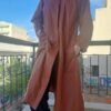 vintage cinnamon leather trenchcoat