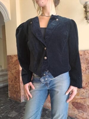 80's vintage black velvet jacket