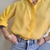 vintage yellow semi transparent shirt