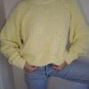 vintage cotton knitted blouse in buttery yellow