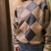 vintage leather patchwork blouse(grey,graphite,vanilla)