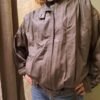80s vintage leather jacket in grey brown color