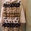 vintage faux fur jacket with hood (brown,white,beige,black)