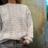 vintage white knitted blouse cotton and metalic fibres