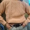 vintage knitted blouse in salmon pink