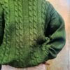 vintage knitted blouse in forrest green