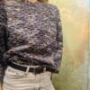 vintage knitted mohair blouse, quarter zipper(blue,grey,white,brown)