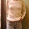 vintage knitted blouse in creamy color