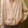 vintage knitted wool cardigan in creamy color
