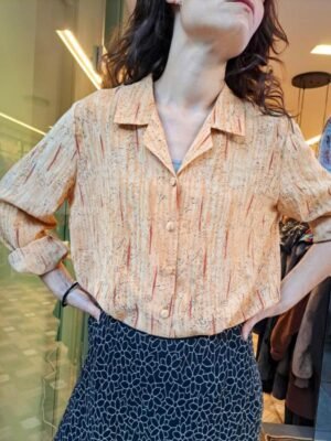 vintage patterned ochre/brown shirt
