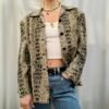 vintage animal print blazer buttoned up