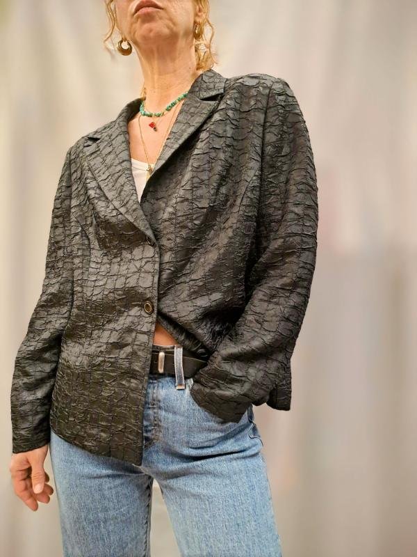 vintage black ckrackle blazer