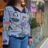 vintage pop printed double face jacket