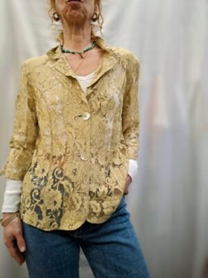 vintage lacy gold blazer/shirt