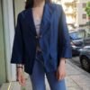 vintage dark blue silk jacket