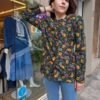 vintage viscose floral blazer buttoned up