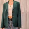 vintage pure wool blazer in dark green