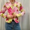 vintage floral cotton blazer(lime,fuschia,pink)