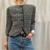 vintage black & white patterned blazer