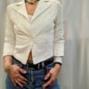vintage cropped cotton blend jacket whitework embroidery