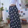 90's vintage maxi floral dark blue skirt