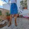 vintage Uniform denim mini skirt