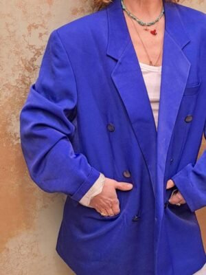 vintage electric blue oversized blazer