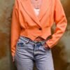 80's vintage cropped jacket in peach color