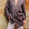 vintage stripped denim blazer (grey, grey-blue)
