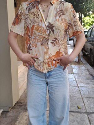 vintage semi sheer Jungle shirt