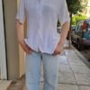vintage floral embossed white shirt