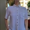 vintage white shirt with cross stitch details