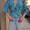 vintage foral waisted shirt