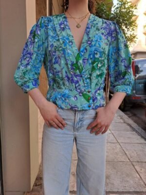vintage foral waisted shirt