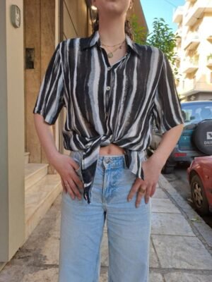vintage viscose stripped shrt