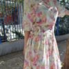 vintage floral low waisted dress with side laces