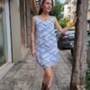 vintage Benetton tunic dress(white,baby blue,ciel)