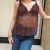 vintage floral sheer lingerie top