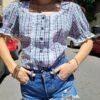 vintage tyrolean top (white,green,pink)