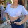 vintage white tyrolean top