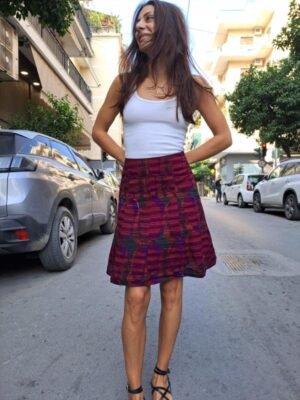 vintage mini flare skirt(burgundy, purple, black)